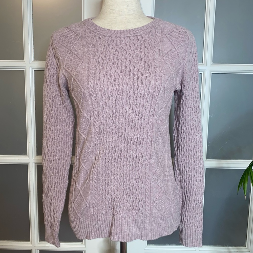 EUC Women’s Size Small, Evolution By Cyrus Pink Crew Neck Long Sleeve Sweater